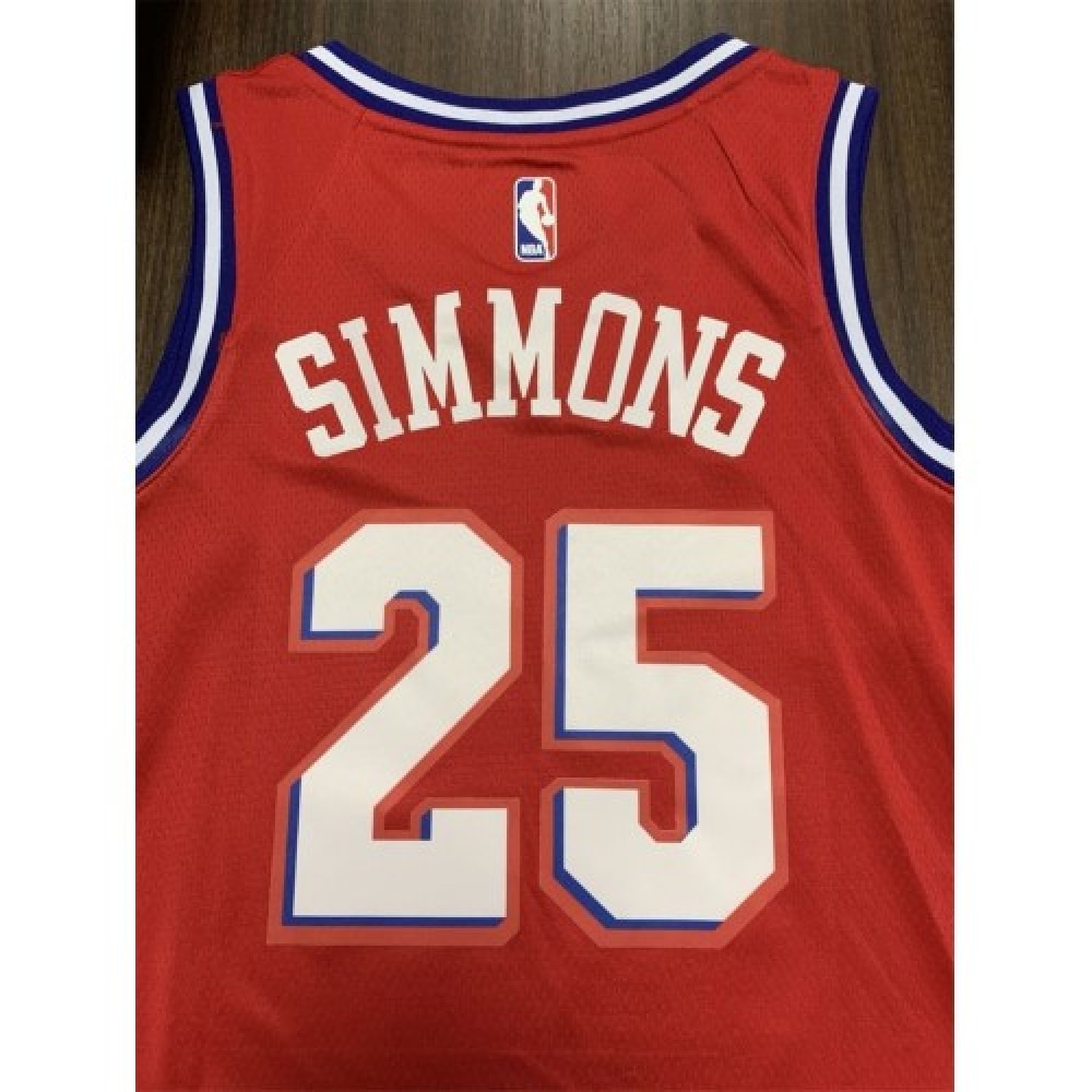 Men's Philadelphia 76ers Ben Simmons #25 Red Swingman Jersey - Statement Edition-Pro Kit Vault | Brand New 26/27 Sports Jerseys